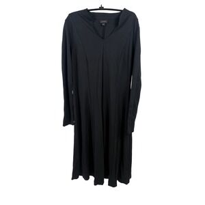 JJill Wearever Large Black Knit Midi‎ Dress Corporate Goth Business Professional